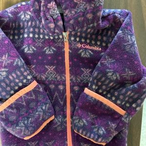 Infant girls snow suit. Columbia. 12-18 months.